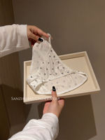 Silk skating, pearlescent satin, heart-shaped printed women's triangle pants, lace hem, thin, breathable and sexy underpants, champagne thumbnail 3