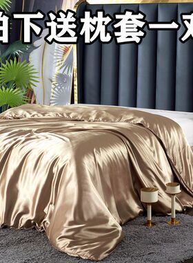 25姆真丝被套裸睡桑蚕丝绸缎被罩2m2.3m米单双人丝滑蚕丝被套单件