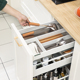 厨房橱柜置物架三层工具调味 意驰 调味料拉篮304不锈钢抽屉式 新款