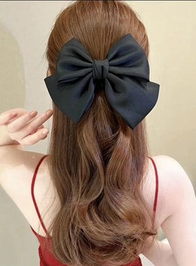 在逃公主黑色蝴蝶结大肠发圈女优雅百搭头绳高级感丸子头发绳发饰