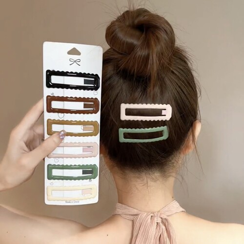彩色发夹方形侧边刘海夹