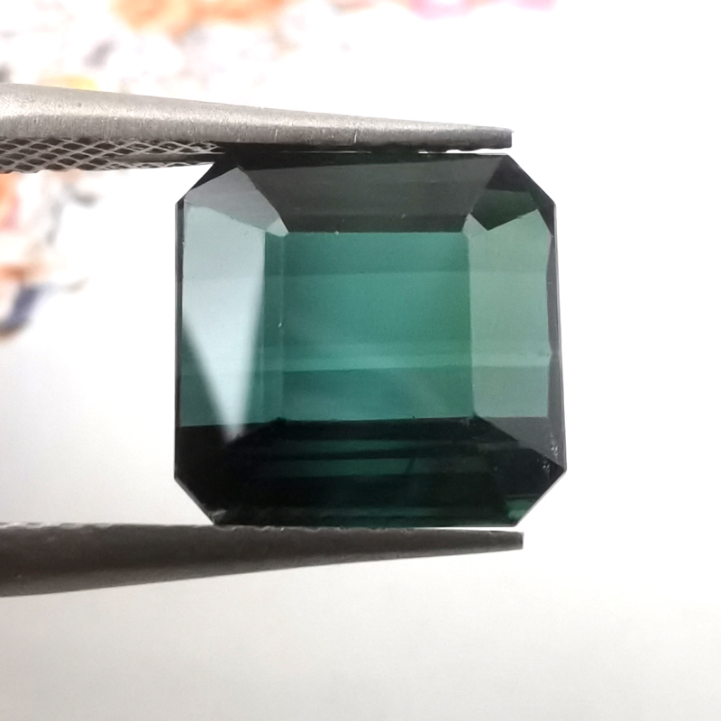 【精品裸石】6.65克拉 方形 天然蓝碧玺 戒面 吊坠