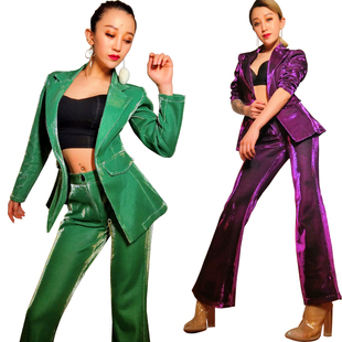 ds演出服女新款性感夜场dj女歌手表演服变色西装主持服爵士舞套装