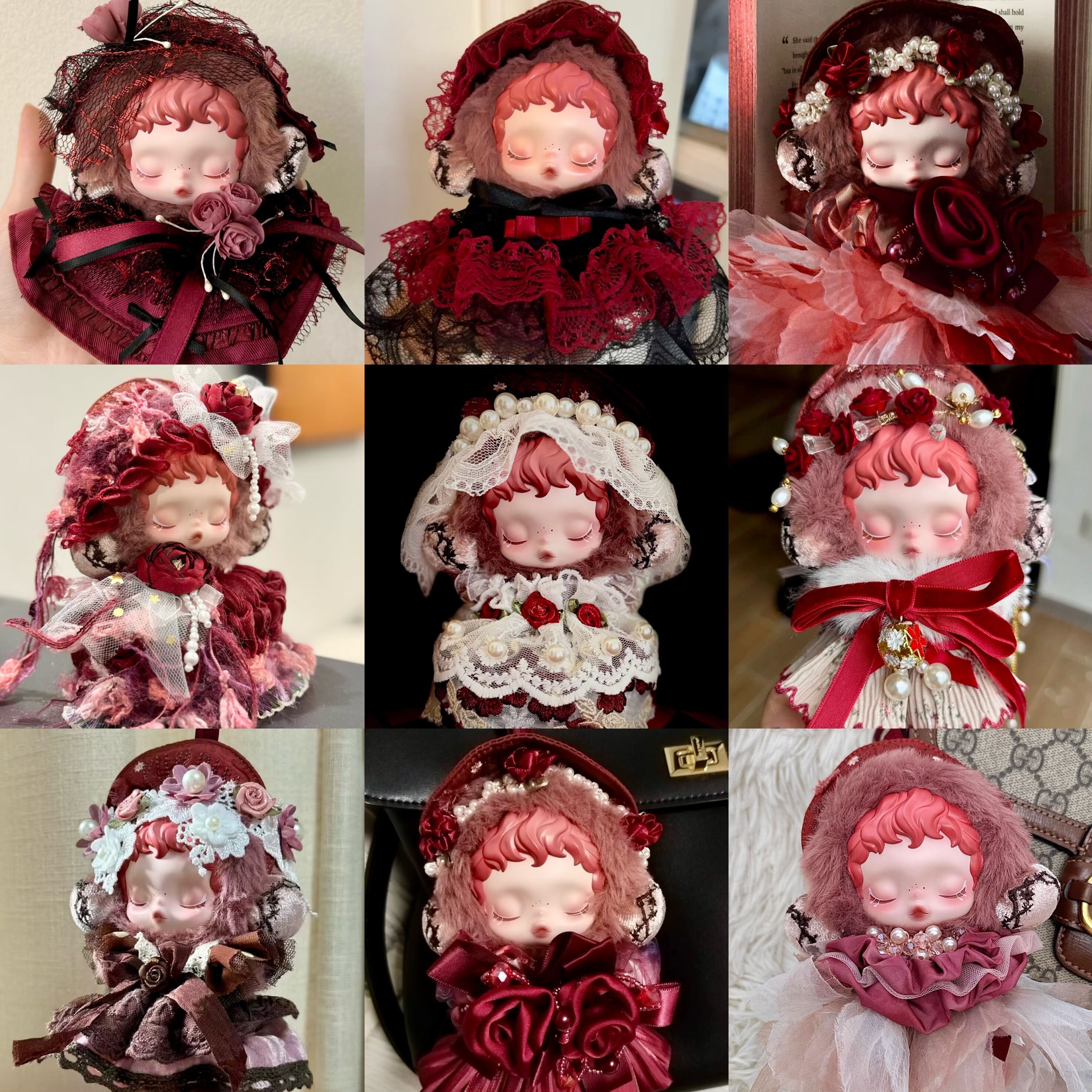 绽染娃衣sp光织园衣服玫瑰花瓣裙套装头饰公主裙手作礼服自制玩偶