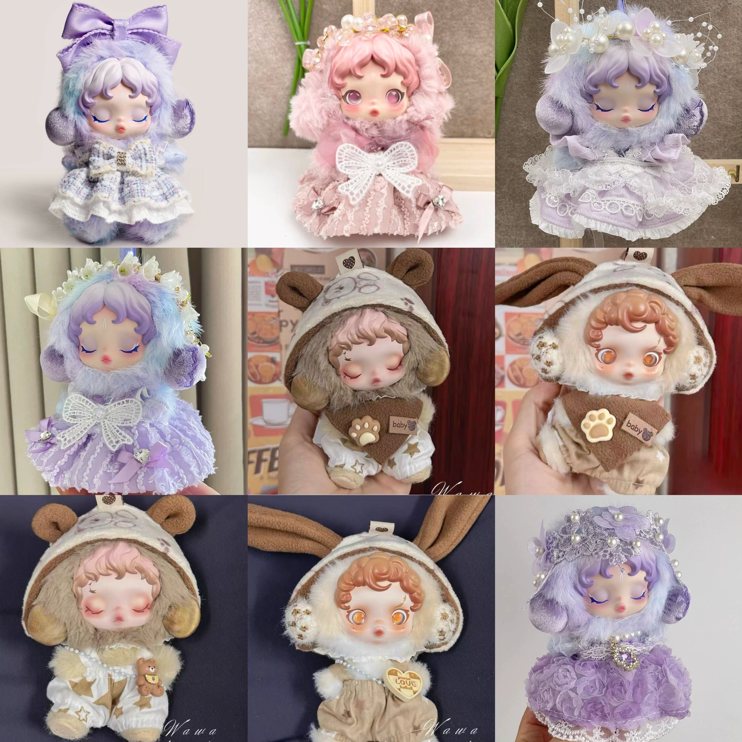 娃衣毛绒泡泡娃娃衣服sp光织园自制玩偶裙子衣服套装（不含玩偶）