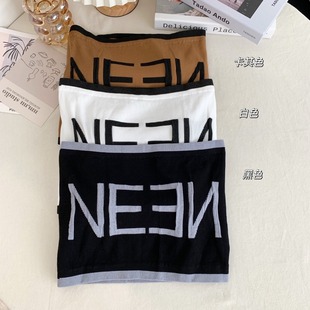 发时尚 夏季 批新款 韩版 时髦辣妹内搭抹胸设计感针织字母裹胸潮 女装