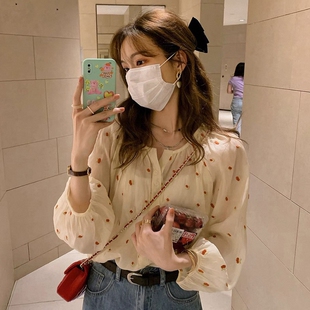 夏季女装批新款发灯笼袖防晒波点空调衫甜美宽松刺绣碎花薄衬衫潮