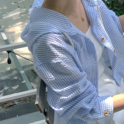 批发长袖宽松透气防晒连帽衬衫潮