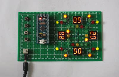 STM32单片机智能交通灯设计带左转功能和人行横道功能diy电子套件