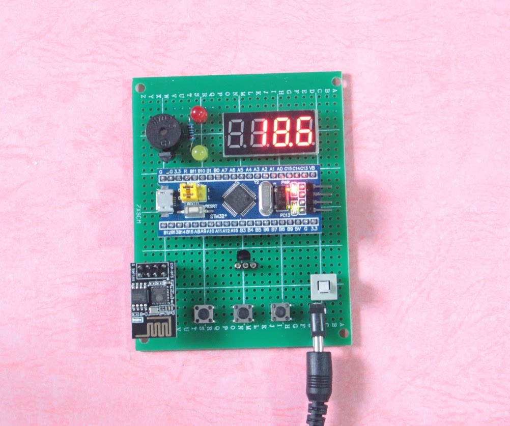 stm32单片机温度报警器设计无线wifi手机app电子温度计diy套件