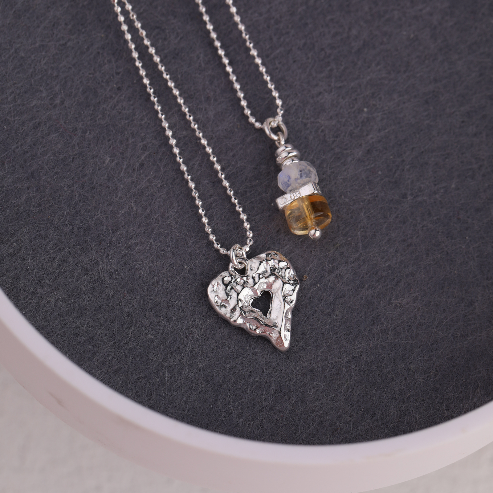 NNU原创肌理爱心吊坠S925银项链