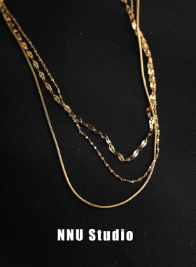 简单上新！NNU简约百搭叠戴钛钢镀金不褪色锁骨链女饰品项链颈链