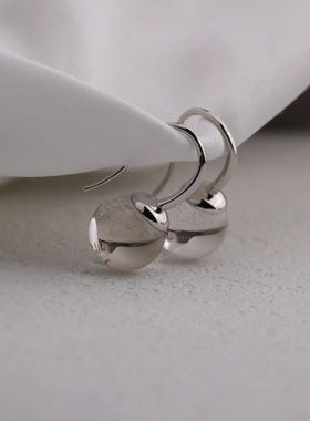 NNU 原创设计S925银简约素色天然白水晶耳钩百搭气质耳饰女耳环