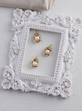 金豌豆正圆极光淡水珍珠定制钛钢镀金不褪色吊坠baby珍珠项链单坠