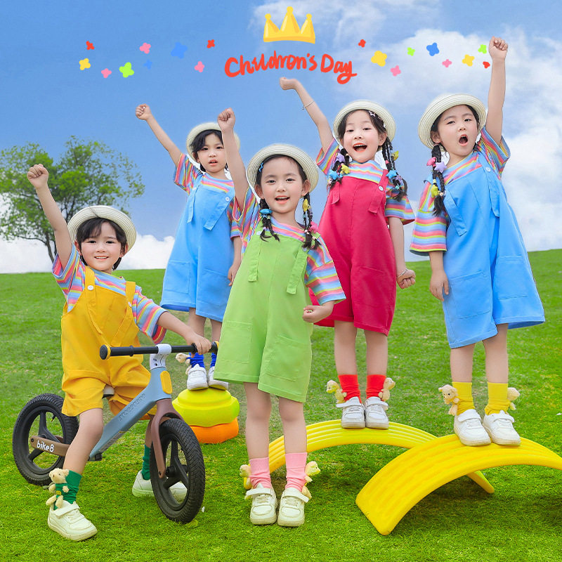 彩虹的微笑跳跳糖快乐小马喜多多熊出没幼儿童舞蹈衣服表演出服装