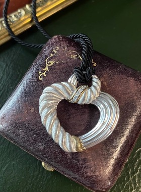 judith通体925纯银高阶爱心吊坠高级丝绒感扭纹麻花华丽复古女