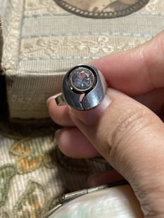 KL配套Karl laine戒指通体925银丹麦开口男女白水晶抽象北欧