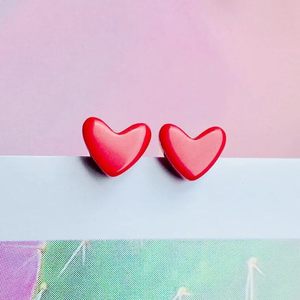 s925纯银ahk日本红心耳钉过敏