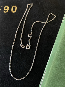 单独银项链定制款复古做旧银项链通体925银42cm银锁骨链