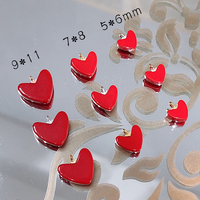 Ahk small red heart necklace red heart pendant S925 silver plated 18k gold clavicle chain rose gold love birthday gift