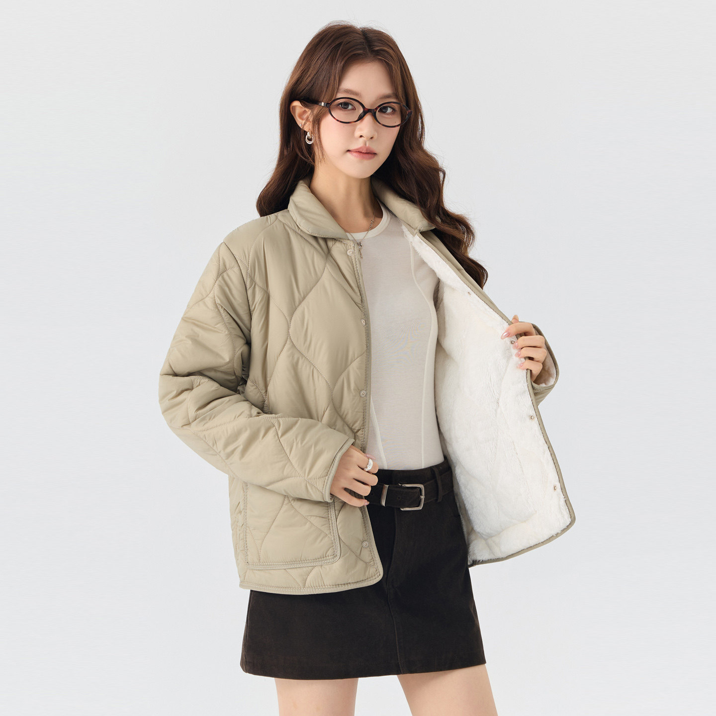 女短款加厚羽绒棉内胆保暖