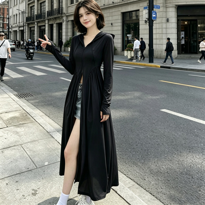 2026新款夏季防晒衣女透气防晒长裙户外长款冰丝防晒服轻薄连衣裙