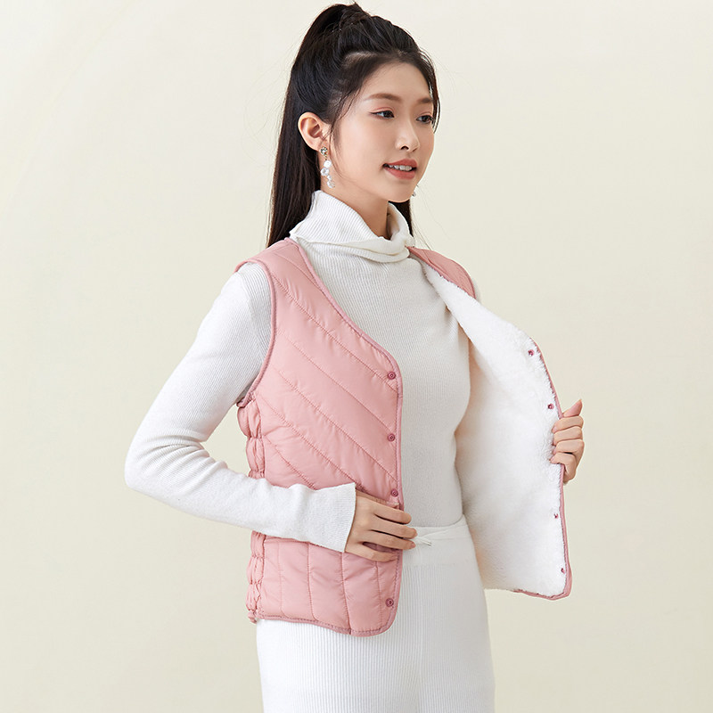 羽绒棉马甲女短款秋冬加绒
