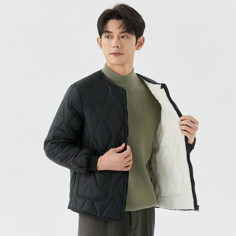 加绒加厚棉服秋冬打底