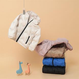新款儿童连帽羽绒服飞镖对贴压胶90绒男童女童中大童轻薄羽绒外套