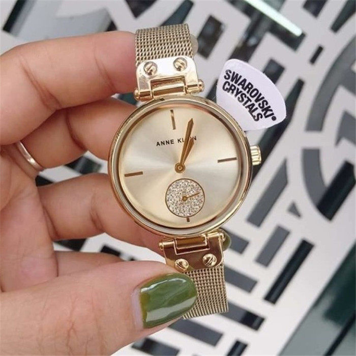 专柜正品 anne klein 安妮克莱因女表 时尚水晶石英腕表