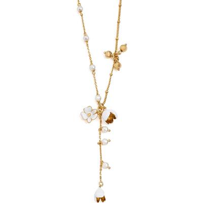 海外代购kate spade NEW YORK女士项链可调节龙虾扣黄铜珍珠