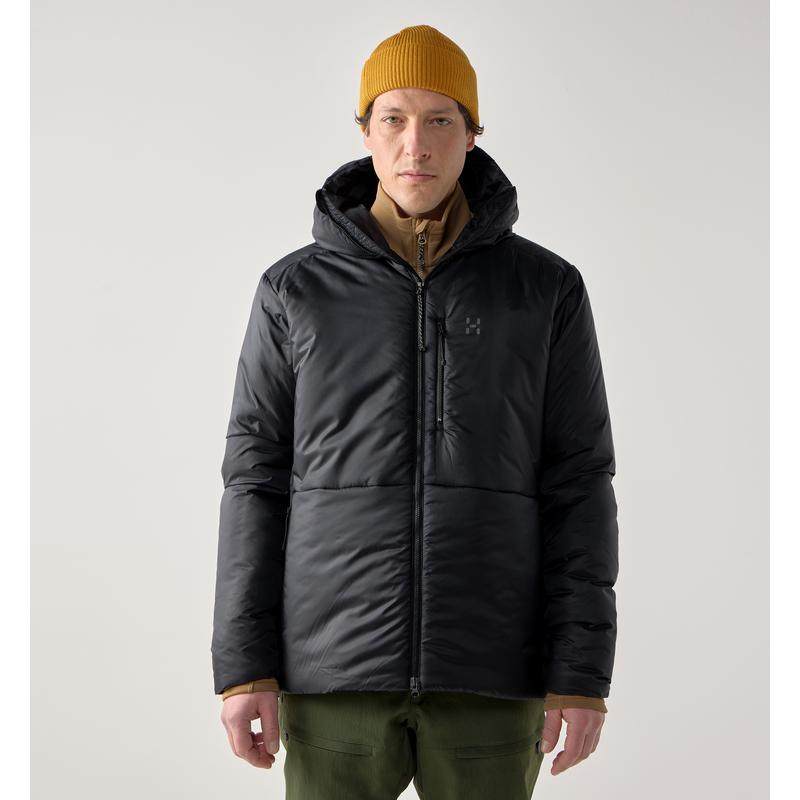 代购HAGLOFS男士棉服保暖防风可调节保暖外套连帽长袖户外夹克