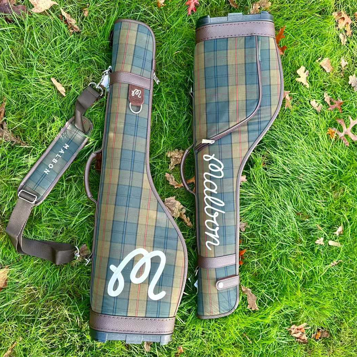 代购Malbon LOWLANDS SUNDAY BAG轻便便携格纹高尔夫球包单肩包