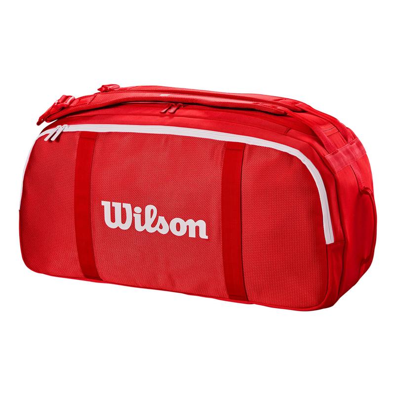 Wilson威尔胜网球包耐磨损防泼水便携设计分区收纳红色涤纶材质