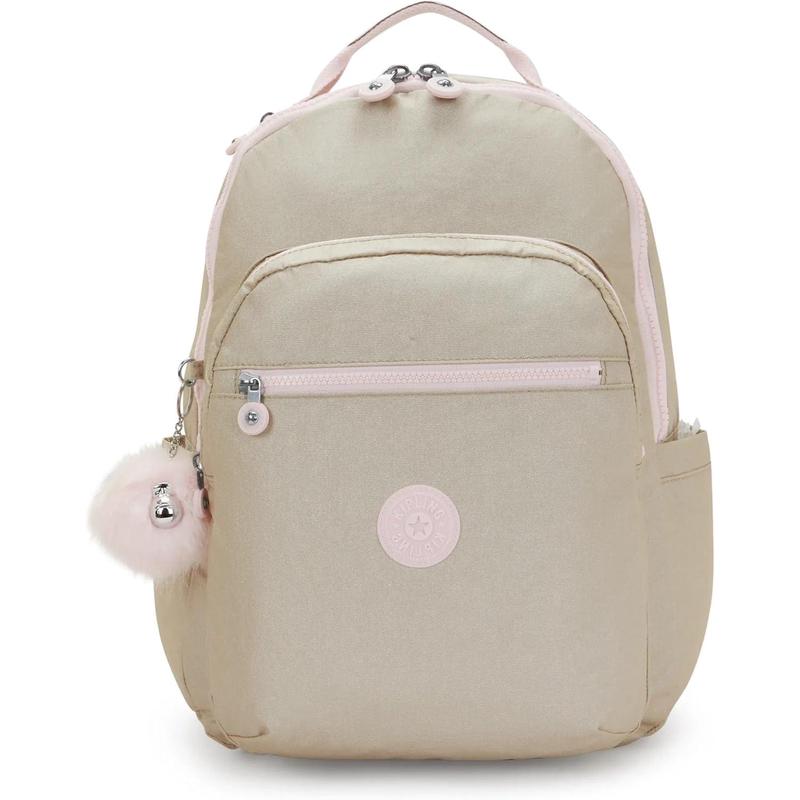 代购Kipling女士双肩包15英寸笔记本电脑隔层加垫肩带前袋双拉链