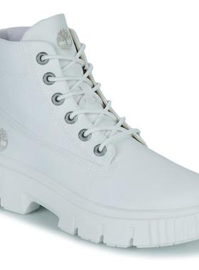 代购TIMBERLAND添柏岚女士马丁靴透气轻便耐磨防滑白色系带短筒