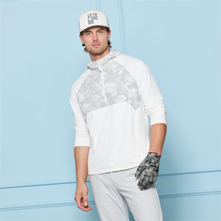 代购Gfore HYBRID 1/4 高尔夫男款吸湿排汗舒适拉链连帽套头衫