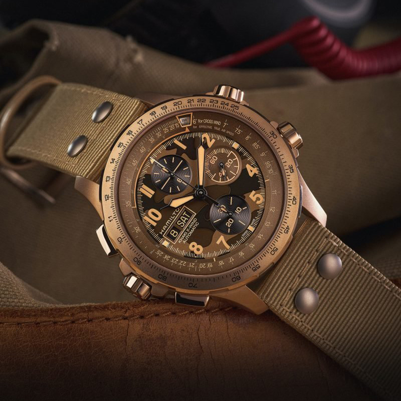 代购汉米尔顿机械手表 卡其航空系列超越风速自动计时码表H77916