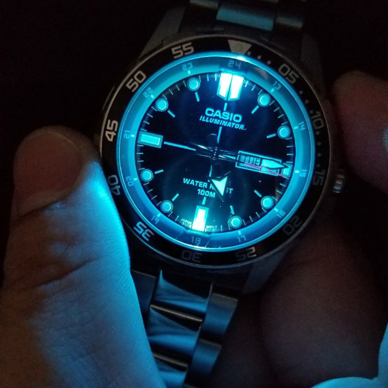 专柜卡西欧casio黑水鬼mtd-1079d-1a商务防水腕表不锈钢黑鬼石英