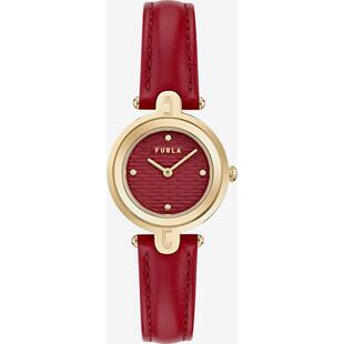 代购FURLA芙拉女士腕表计时夜光日期指针皮带金属红色小表盘