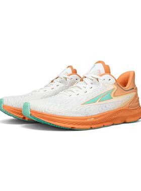 代购Altra女士跑鞋缓震透气支撑舒适白色橙色网面轻质日常通勤