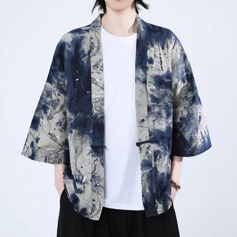 中式唐装改良汉服和服文艺中国风道袍男装民族风开衫棉麻盘扣外套