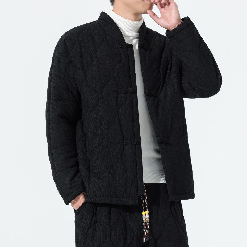 冬季中国风男装棉服盘扣绗棉加厚棉衣棉袄中式保暖棉服唐装汉服