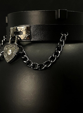 【生动的面容】欧美choker朋克风皮质项圈颈带原宿风项链锁骨链