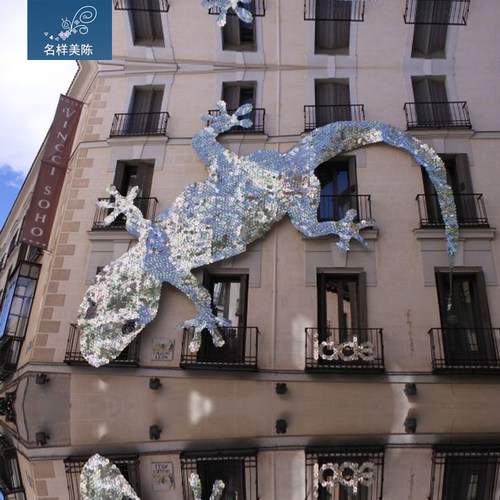 名样美陈户外大型墙体外立面网红打卡亮化装饰壁虎动物商场酒店灯