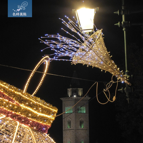 名样美陈户外大型圣诞节布置铁艺发光路灯灯杆造型网红灯饰定制