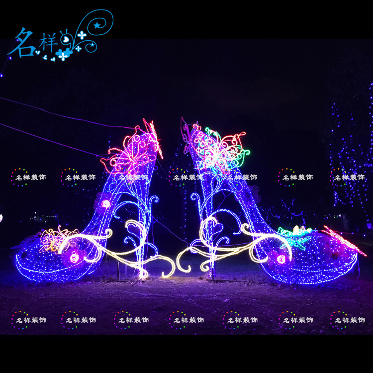 名样中秋节春节元宵大型花灯梦幻灯光节高跟鞋造型LED灯光造型