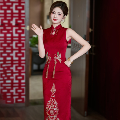 新中式旗袍敬酒服新娘订婚礼服女