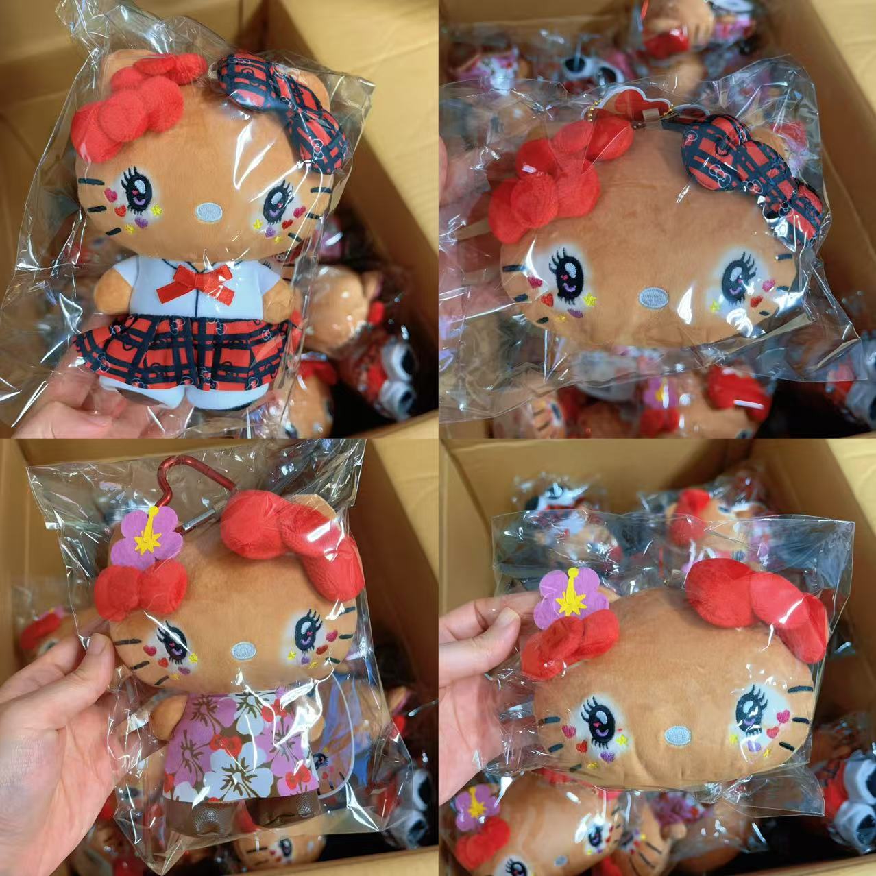 补款专拍！日本sanrio三丽鸥 黑皮晒仿妆kitty毛绒挂件挎包