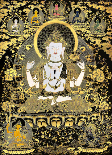 四臂观音唐卡|静心减压|唐卡描金|佛像涂色||DIY手绘填色装饰画 - 封面